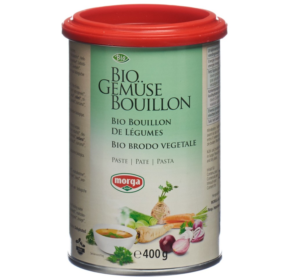 MORGA bouillon de légumes pâte bio bte 400 g MORGA bouillon de légumes pâte bio bte 400 g