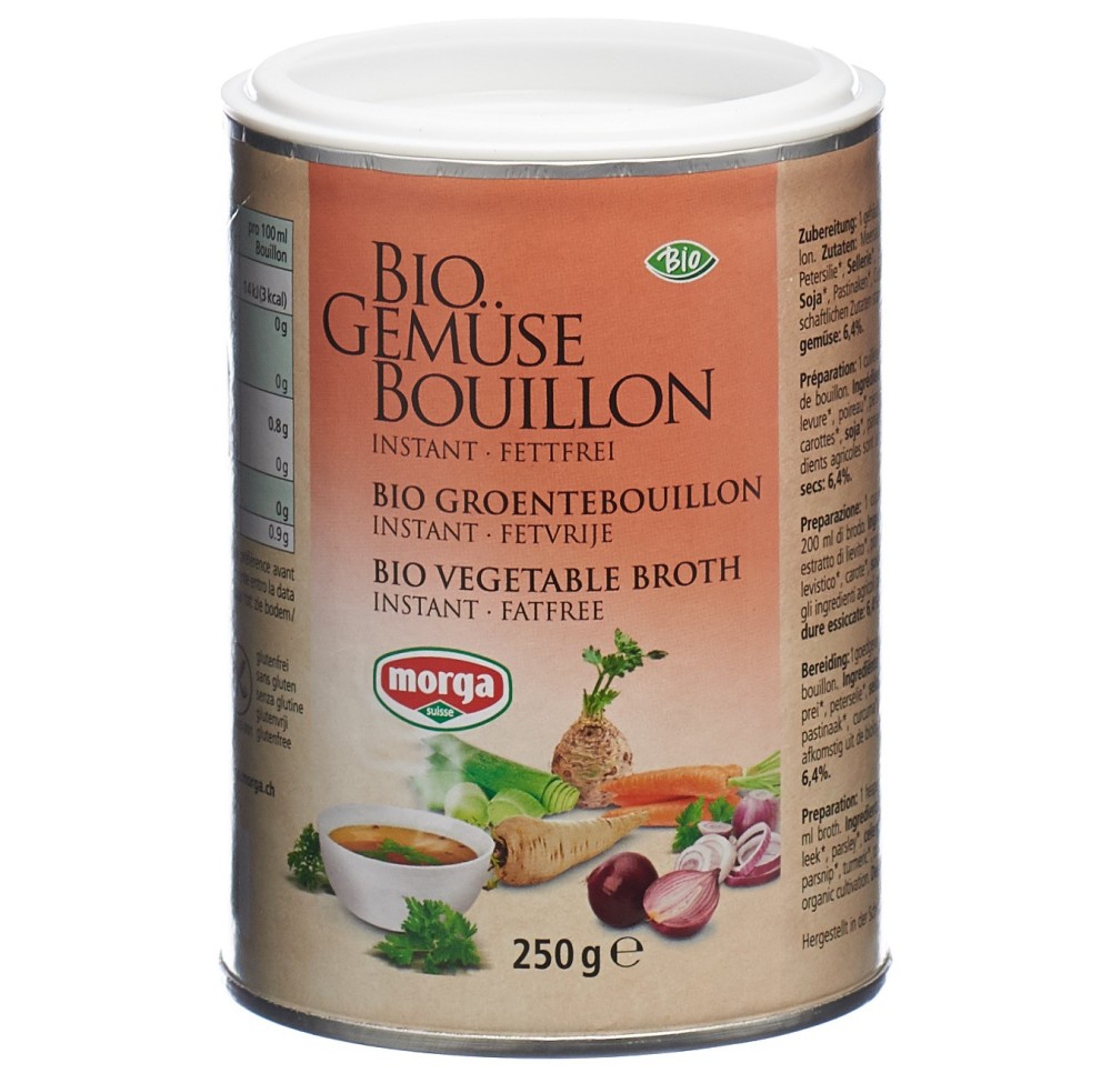 MORGA bouillon de légumes s gras bio bte 250 g MORGA bouillon de légumes s gras bio bte 250 g