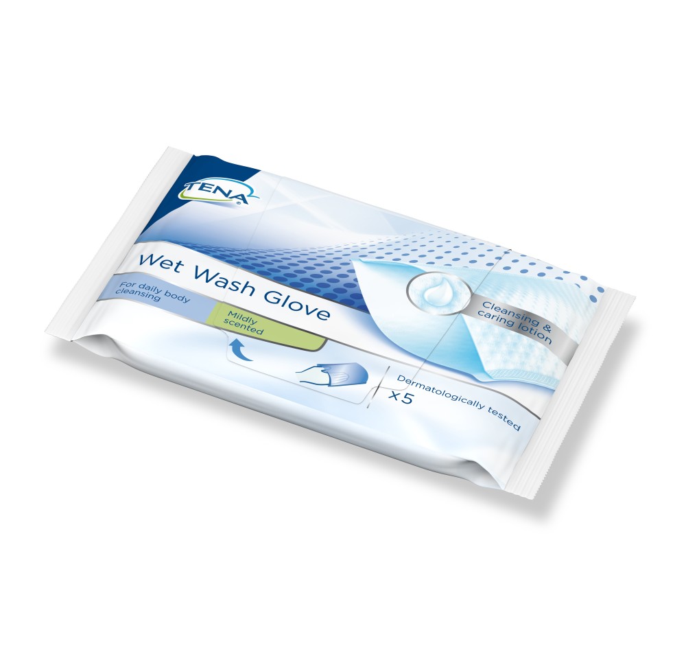 TENA Wet Wash Glove parfumé 5 pce