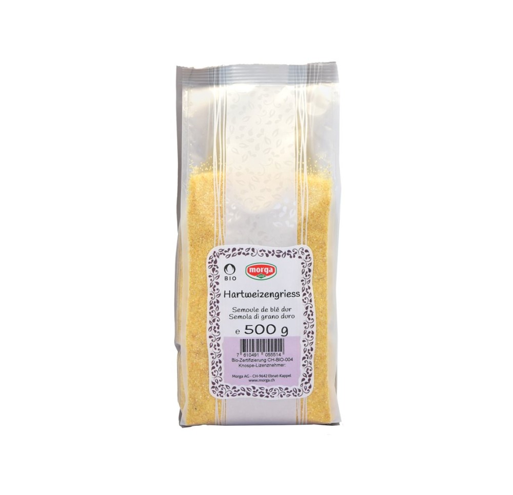 MORGA semoule de blé dur bio bourgeon sach 500 g MORGA semoule de blé dur bio bourgeon sach 500 g
