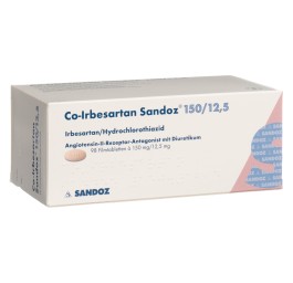 CO-IRBESARTAN Sandoz cpr pell 150/12.5 mg 98 pce