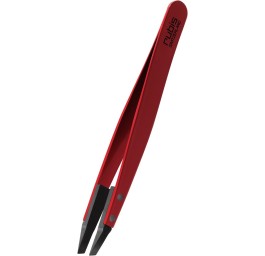 RUBIS pincette techno polymére biseauté rouge inox