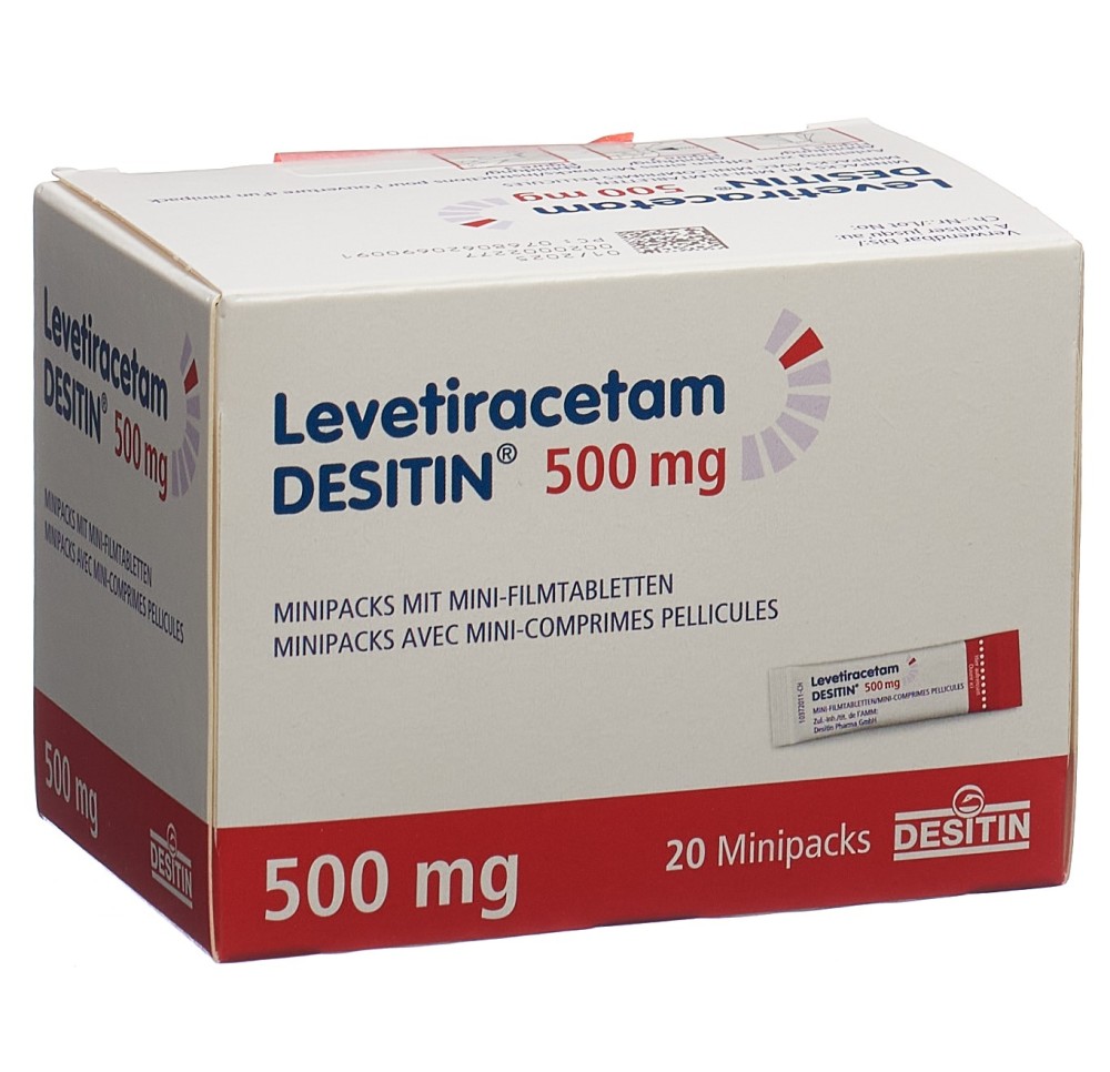 LEVETIRACETAM DESITIN mini cpr pel 500 mg 20 pce