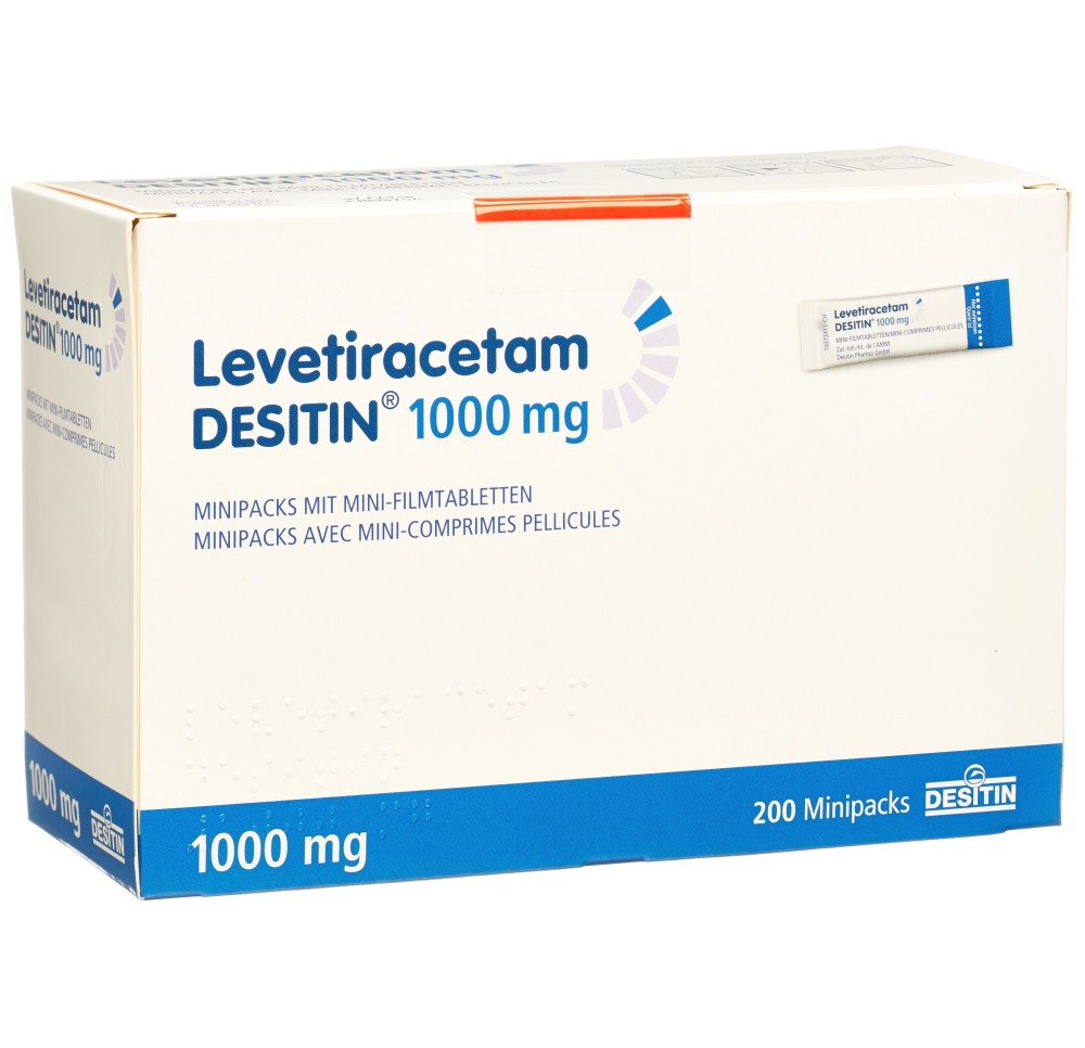 LEVETIRACETAM DESITIN mini cpr pel 1000 mg 200 pce