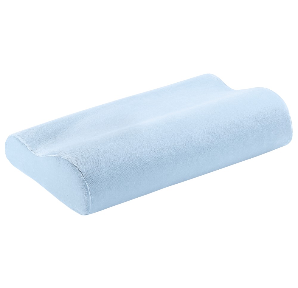 ELSA oreiller 50x11cm housse velours bleu clair