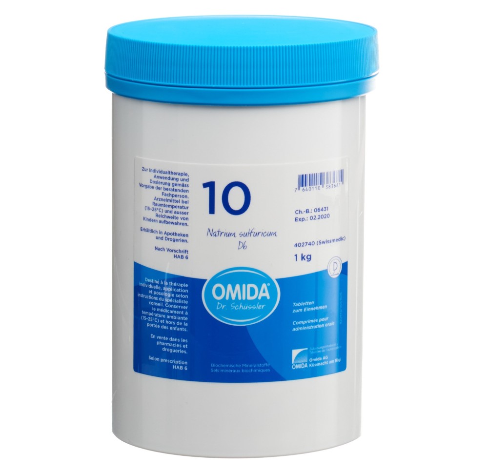 OMIDA SCHÜSSLER no10 natr sulf cpr 6 D bte 1000 g