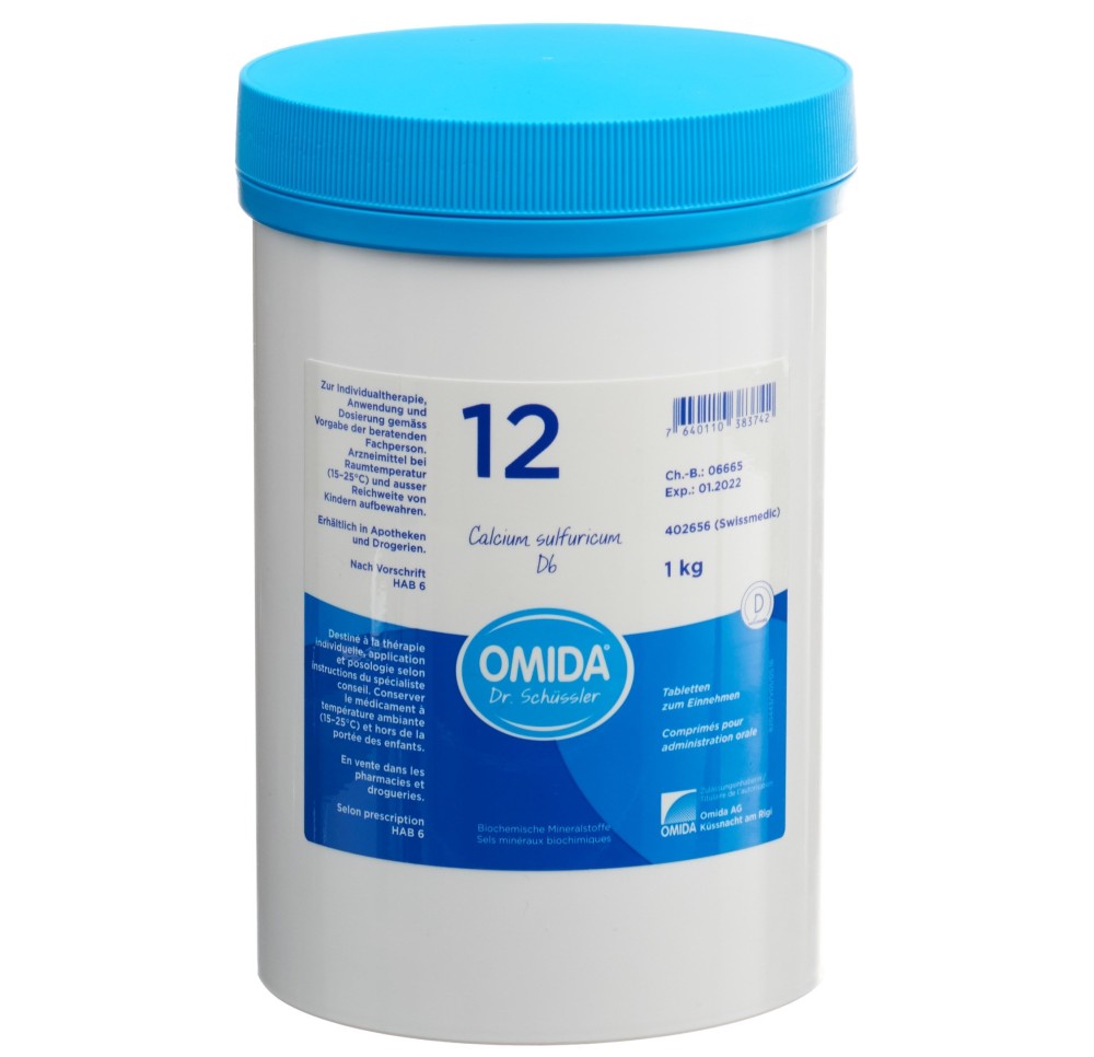 OMIDA SCHÜSSLER no12 calc sulf cpr 6 D bte 1000 g