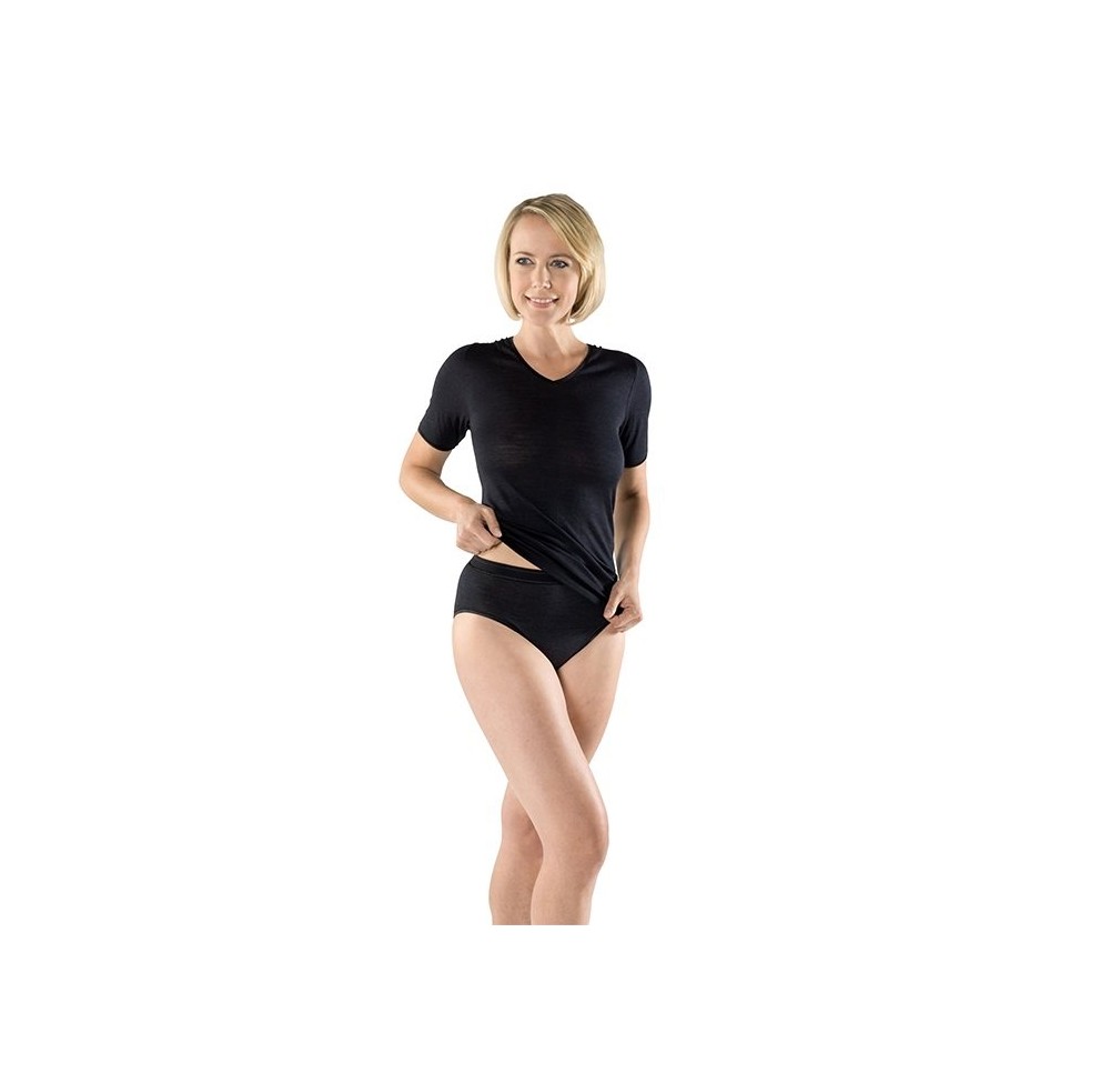 EUSANA femmes spencer manches cour L décoll V noir EUSANA femmes spencer manches cour L décoll V noir