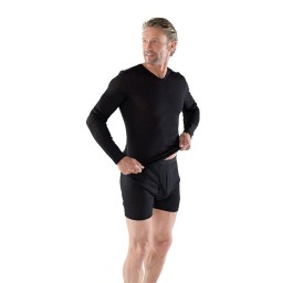 EUSANA hommes spencer manch long L décol V noir