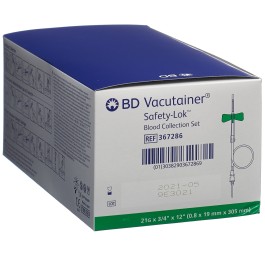 VACUTAINER set prise sang 21Gx3/4 vert long 50 pce