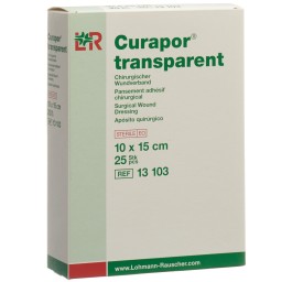 CURAPOR pans adhésif 10x15cm transparent 25 sach