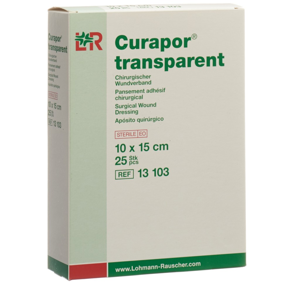 CURAPOR pans adhésif 10x15cm transparent 25 sach CURAPOR pans adhésif 10x15cm transparent 25 sach