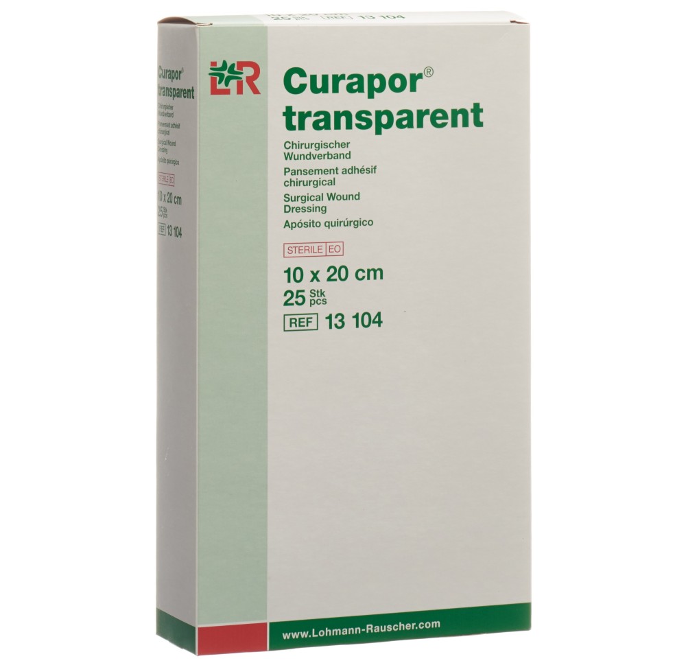 CURAPOR pans adhésif 10x20cm transparent 25 sach CURAPOR pans adhésif 10x20cm transparent 25 sach