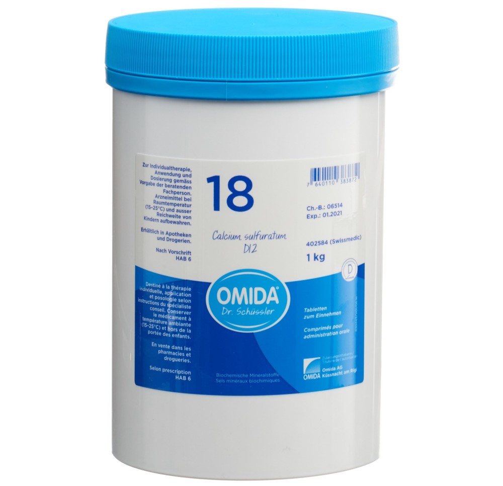 OMIDA SCHÜSSLER no18 calc sulf cpr 12 D bte 1000 g