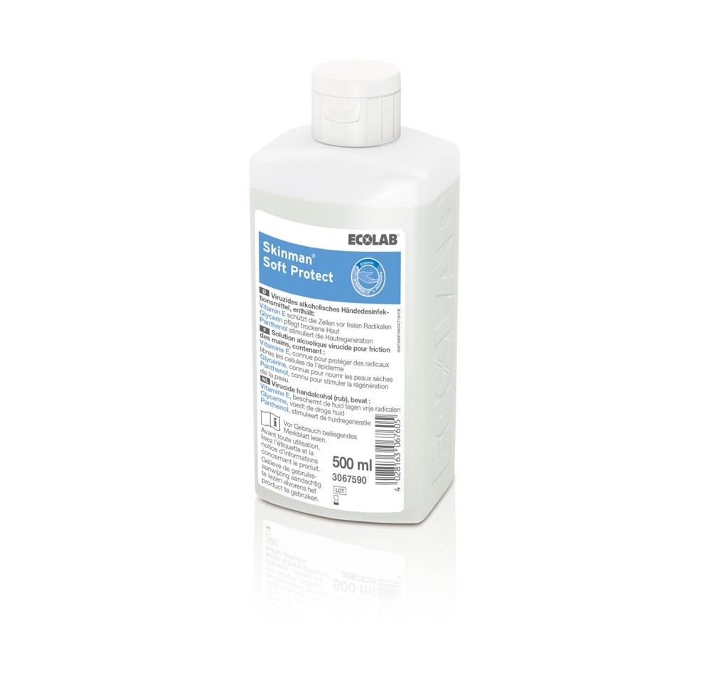 SKINMAN SOFT PROTECT désinfection des mains virucide alcool fl 500 ml