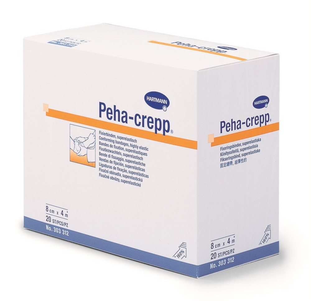 PEHA CREPP bande crêpe 4mx10cm blanc 20 pce