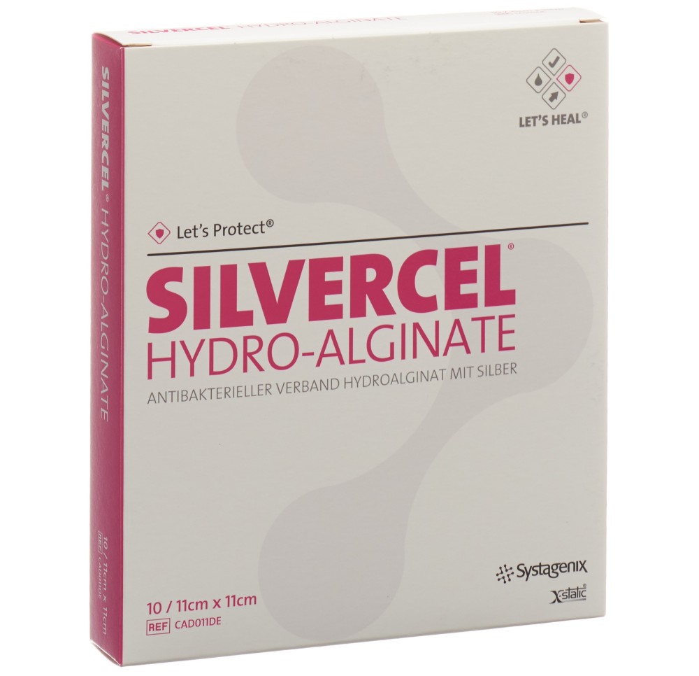 SILVERCEL compresses hydroalginate 11x11cm 10 pce
