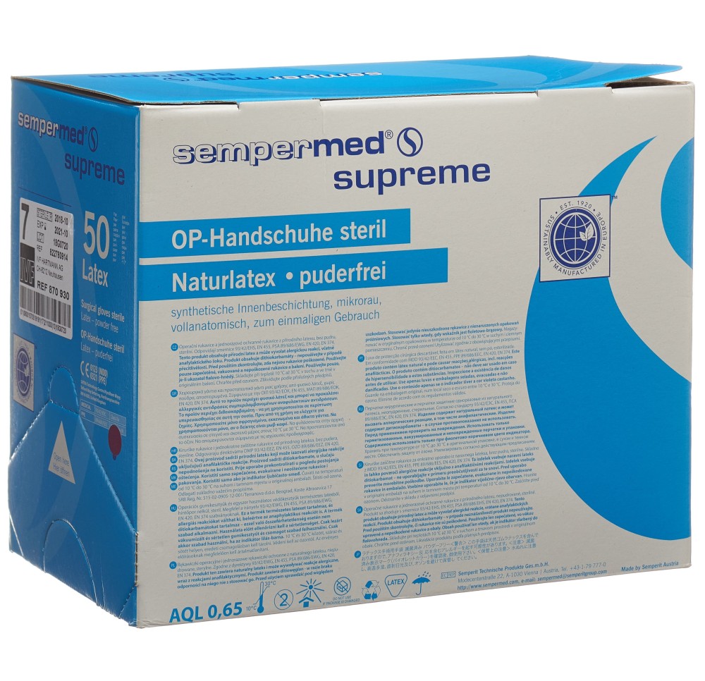 SEMPERMED Supreme gants OP 8 stérile 50 paire