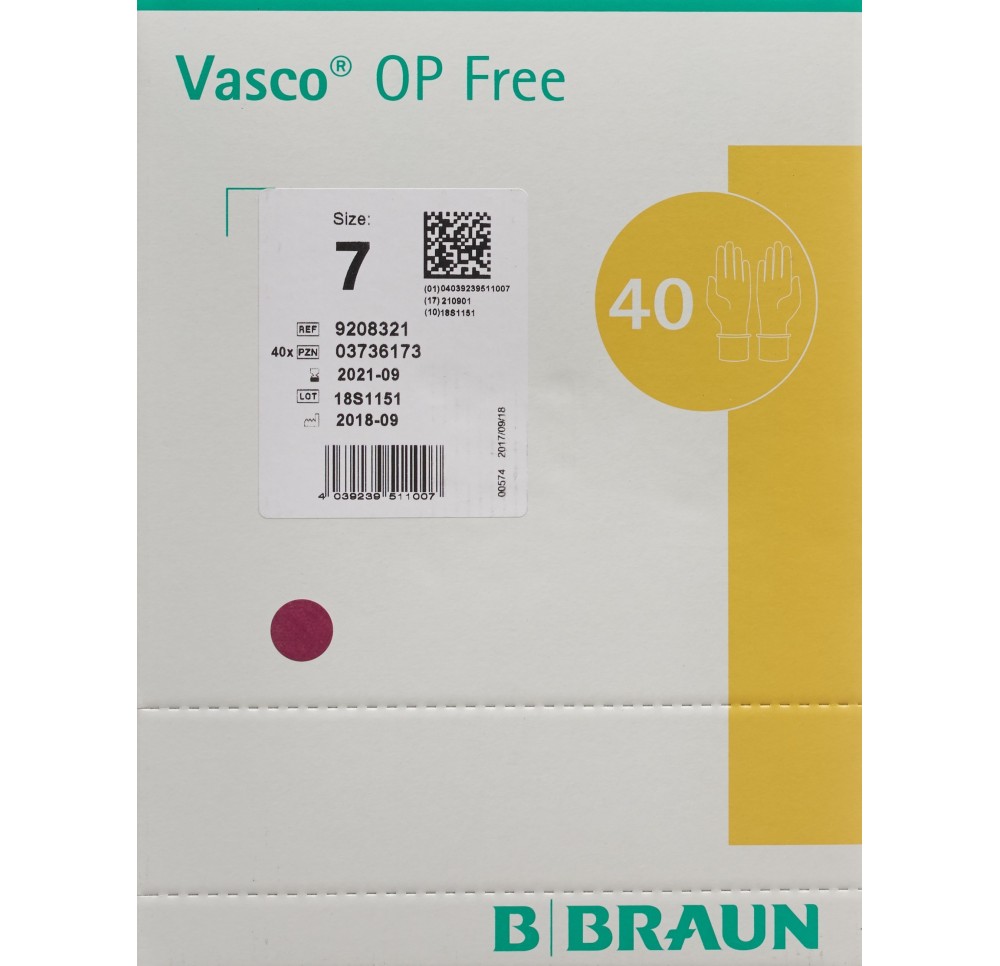 VASCO OP FREE gant Gr7.0 stérile s latex 40 paire VASCO OP FREE gant Gr7.0 stérile s latex 40 paire