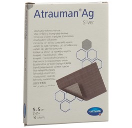 ATRAUMAN Ag compresses 5x5cm stériles 10 pce