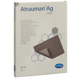 ATRAUMAN Ag compresses 10x10cm stériles 10 pce