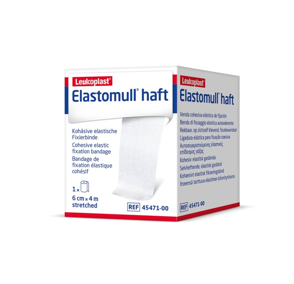 ELASTOMULL haft bande gaze 4mx6cm blanc rouleau