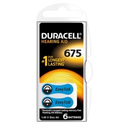 Duracell pile EasyTab 675 Zinc Air D6 1.4V 6 pce