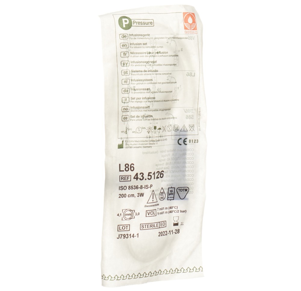 CODAN tubulures perfusion L86-3W robinet 3 voies