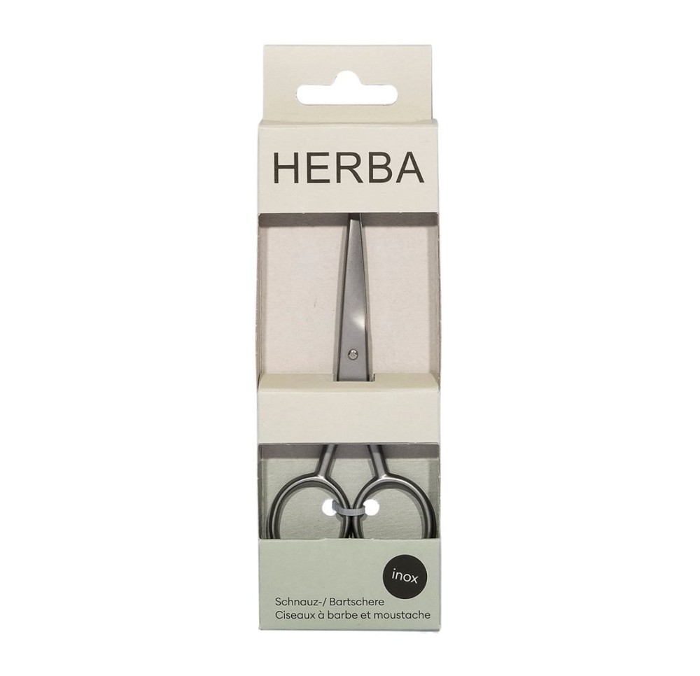 HERBA ciseaux à barbe et moustache inox