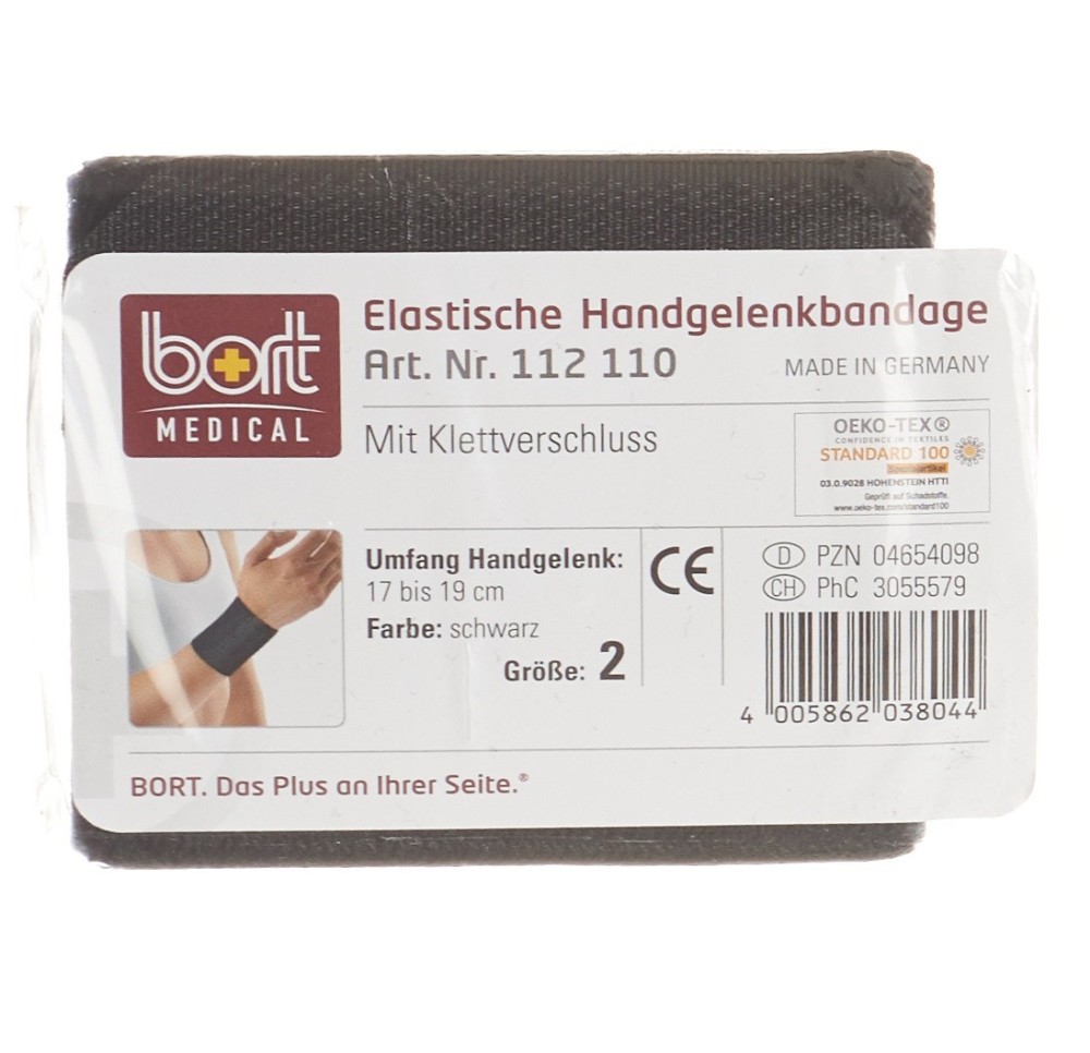 BORT band poignet velcro 8cm Gr3 -22cm noir BORT band poignet velcro 8cm Gr3 -22cm noir