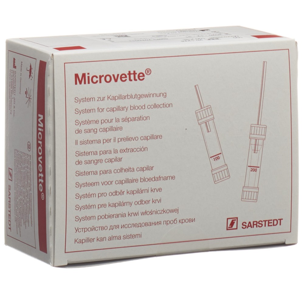 MICROVETTES 100 hématologie kalium EDTA 100 pce