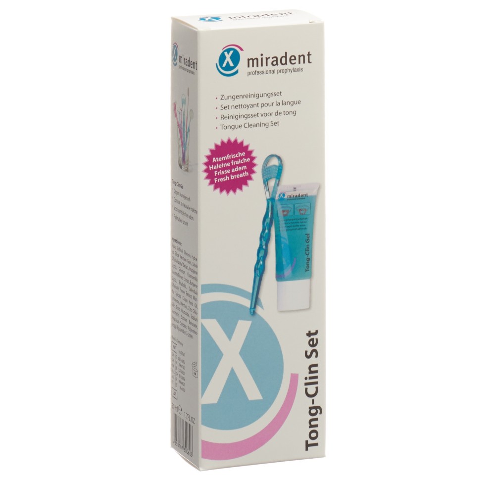 MIRADENT tong-clin set 50ml gel + rappe à langue