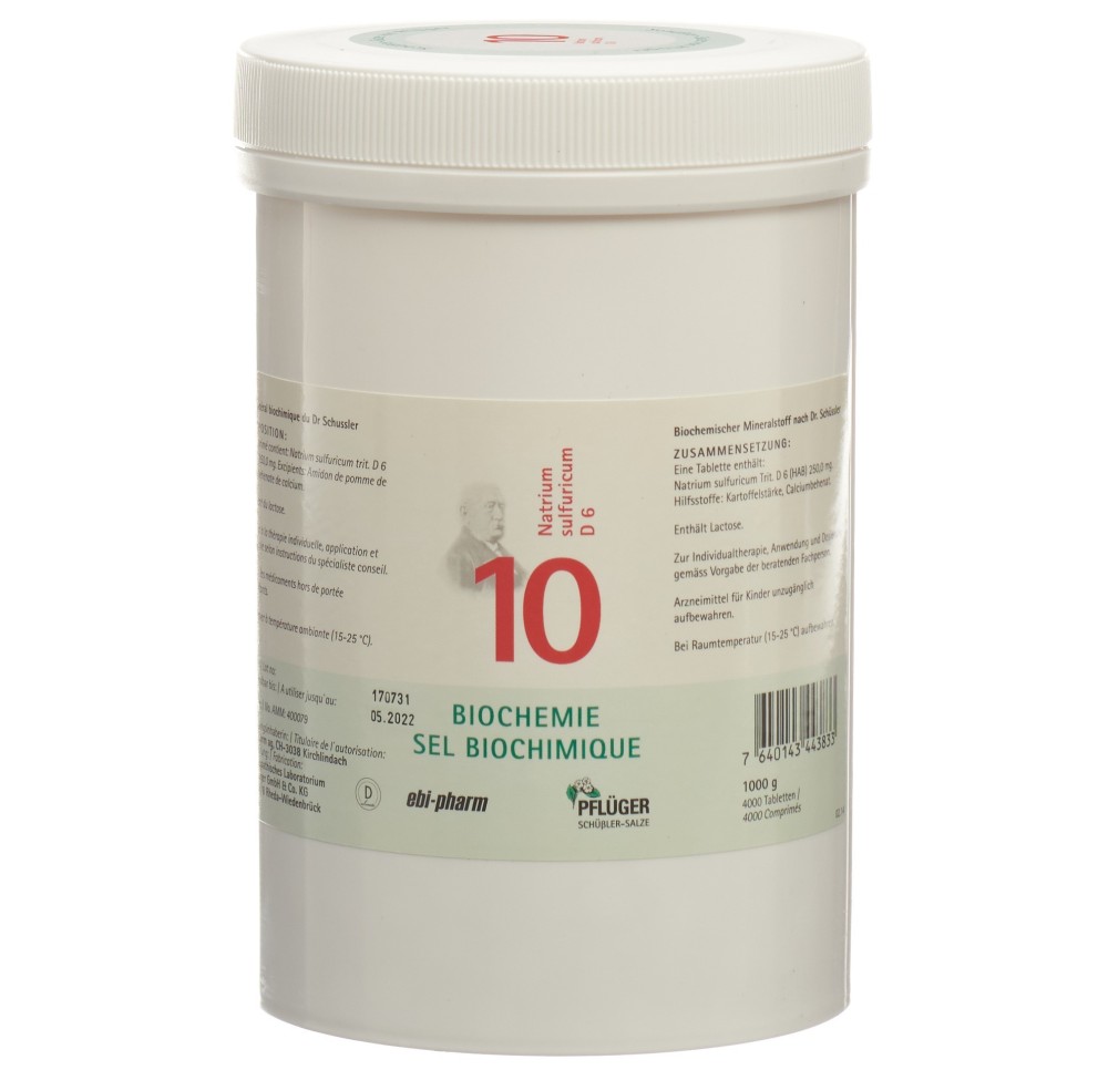 PFLÜGER SCHÜSSLER no10 natr sulf cpr 6 D 1000 g