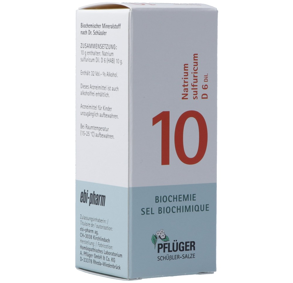 PFLÜGER SCHÜSSLER no10 natr sulf gouttes 6 D 30 ml
