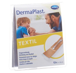 DERMAPLAST Textil pans doigts 2x16cm chai 12 pce