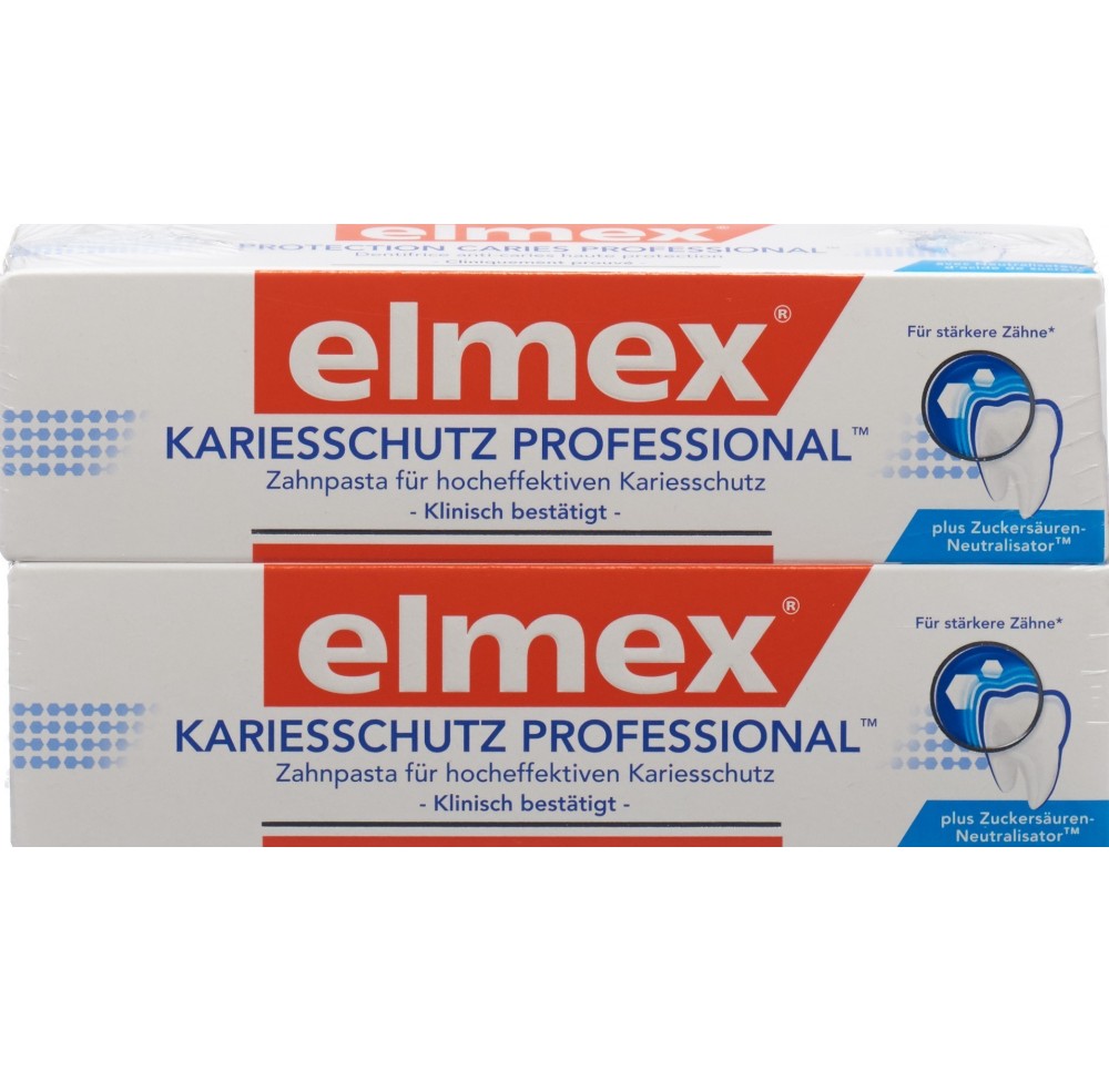 elmex PROTECTION CARIES PROFESSIONAL dentifrice duo 2 x 75 ml