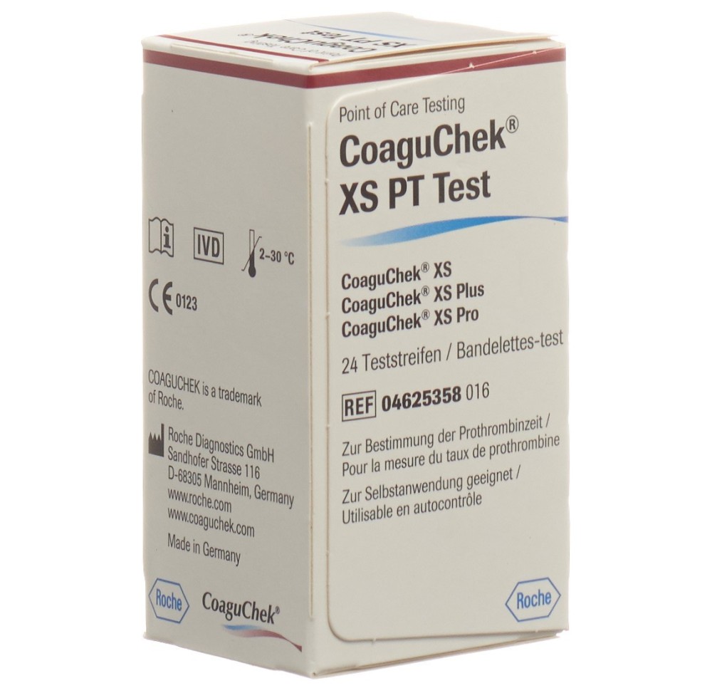 COAGUCHEK XS PT bandelettes 24 pce