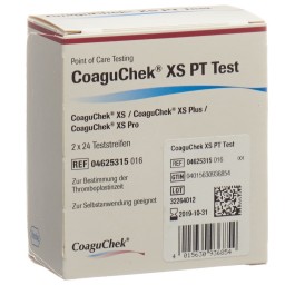 COAGUCHEK XS PT bandelettes 2 x 24 pce