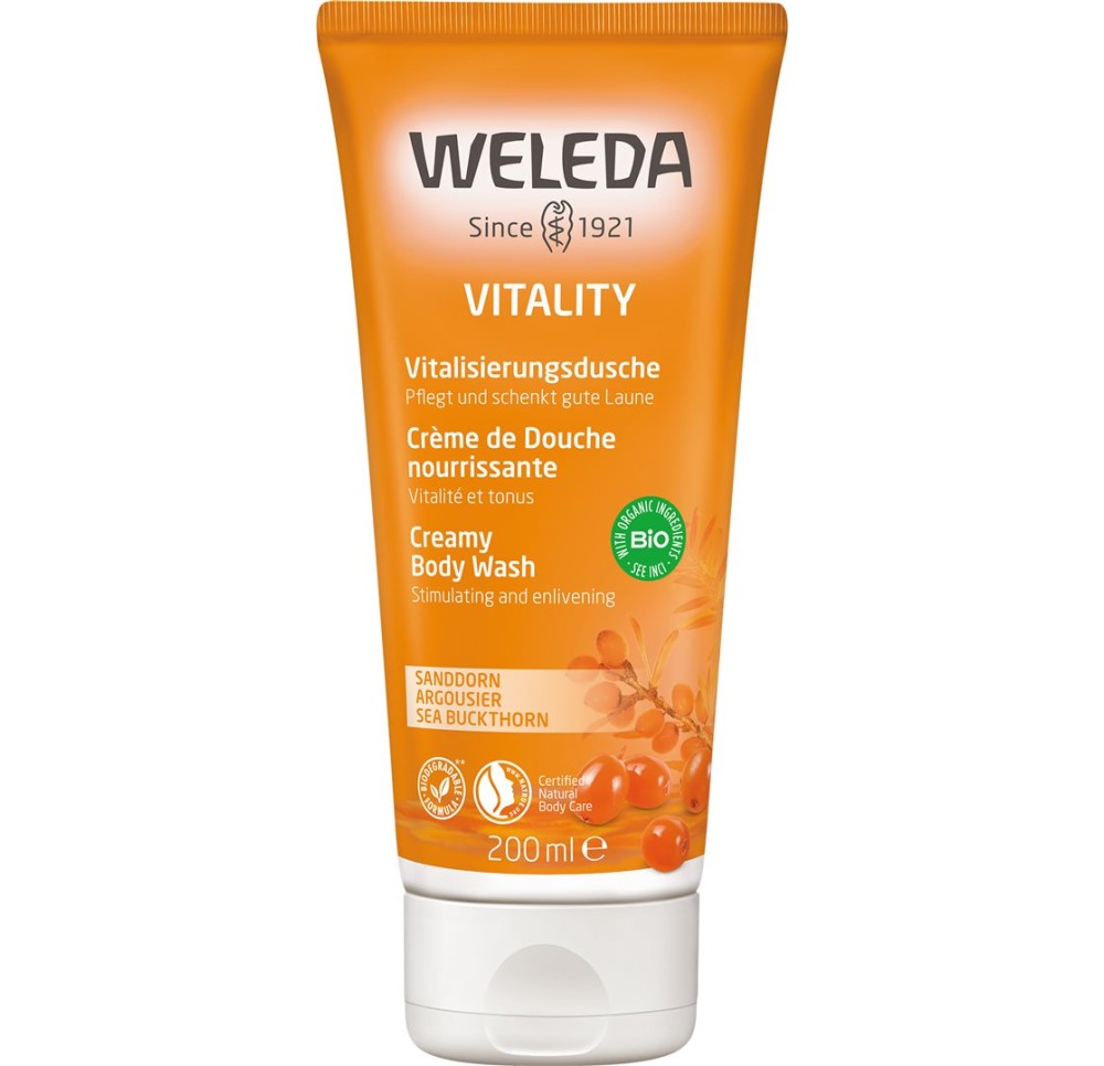 WELEDA crème douche vitalisante argousier 200 ml WELEDA crème douche vitalisante argousier 200 ml