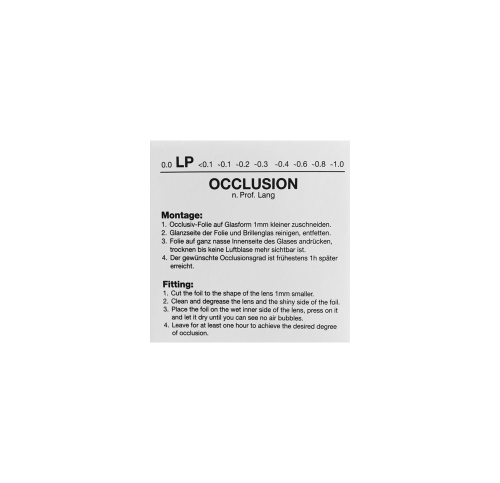 RYSER feuille d'occlusion ~0.0 light perception
