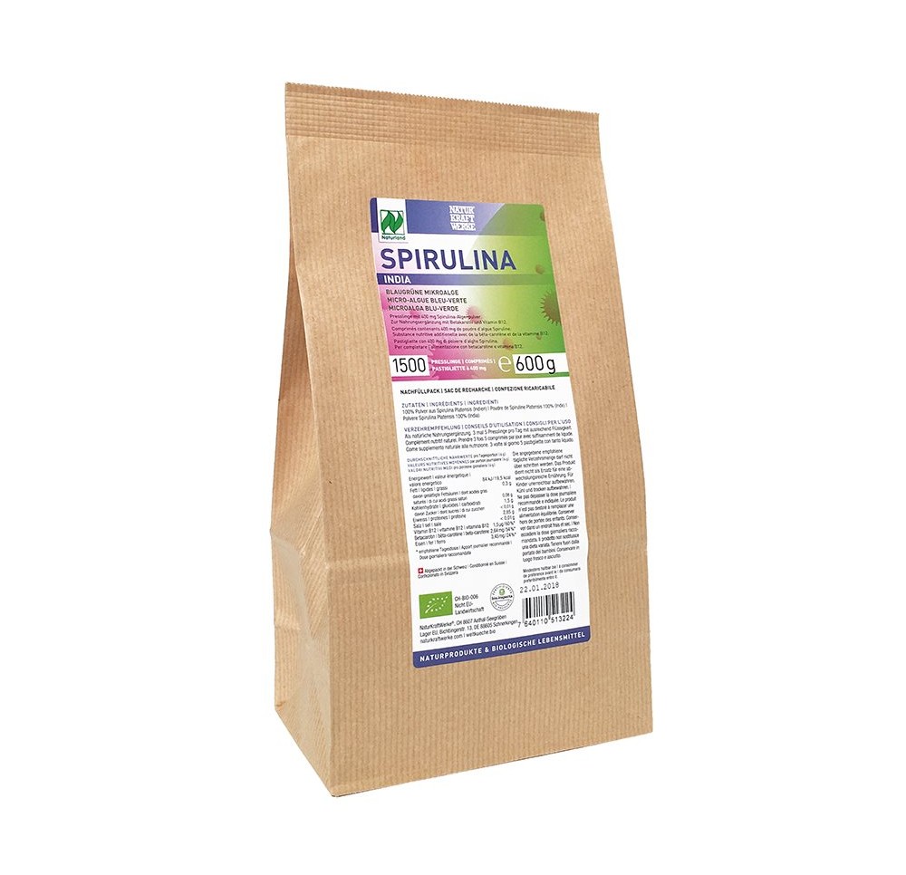 NATURKRAFTWERKE Spirulina India compr bio 1500 pce