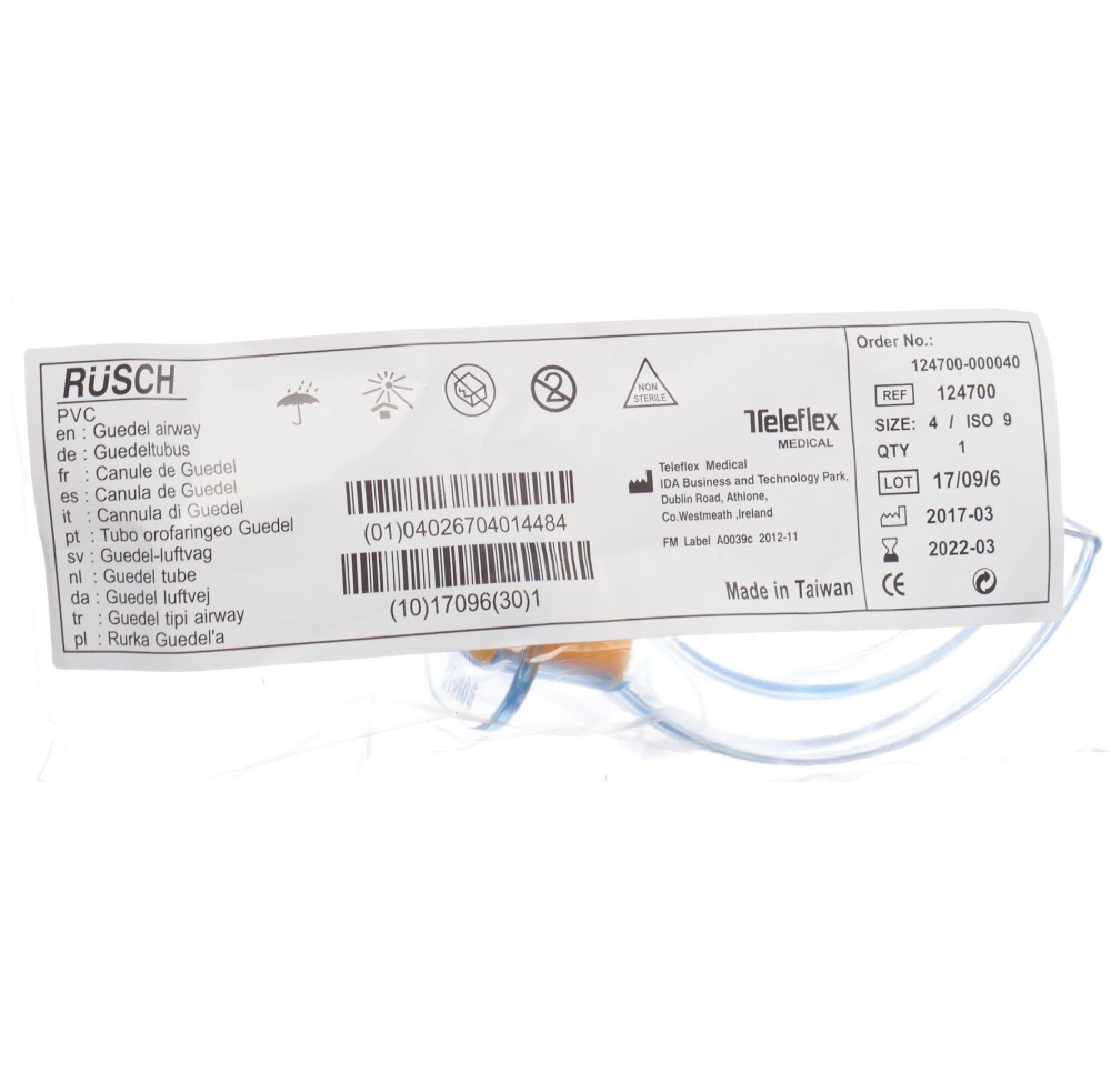 RÜSCH canule oropharyngée Güdel Gr4 PVC